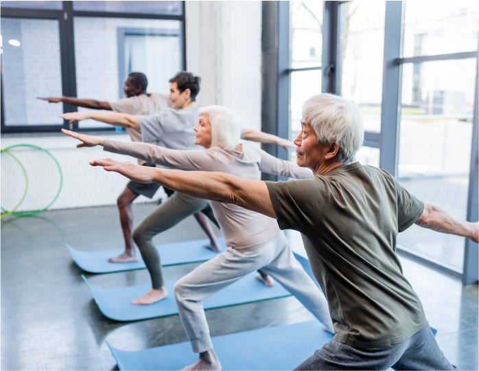 elderly people exercising