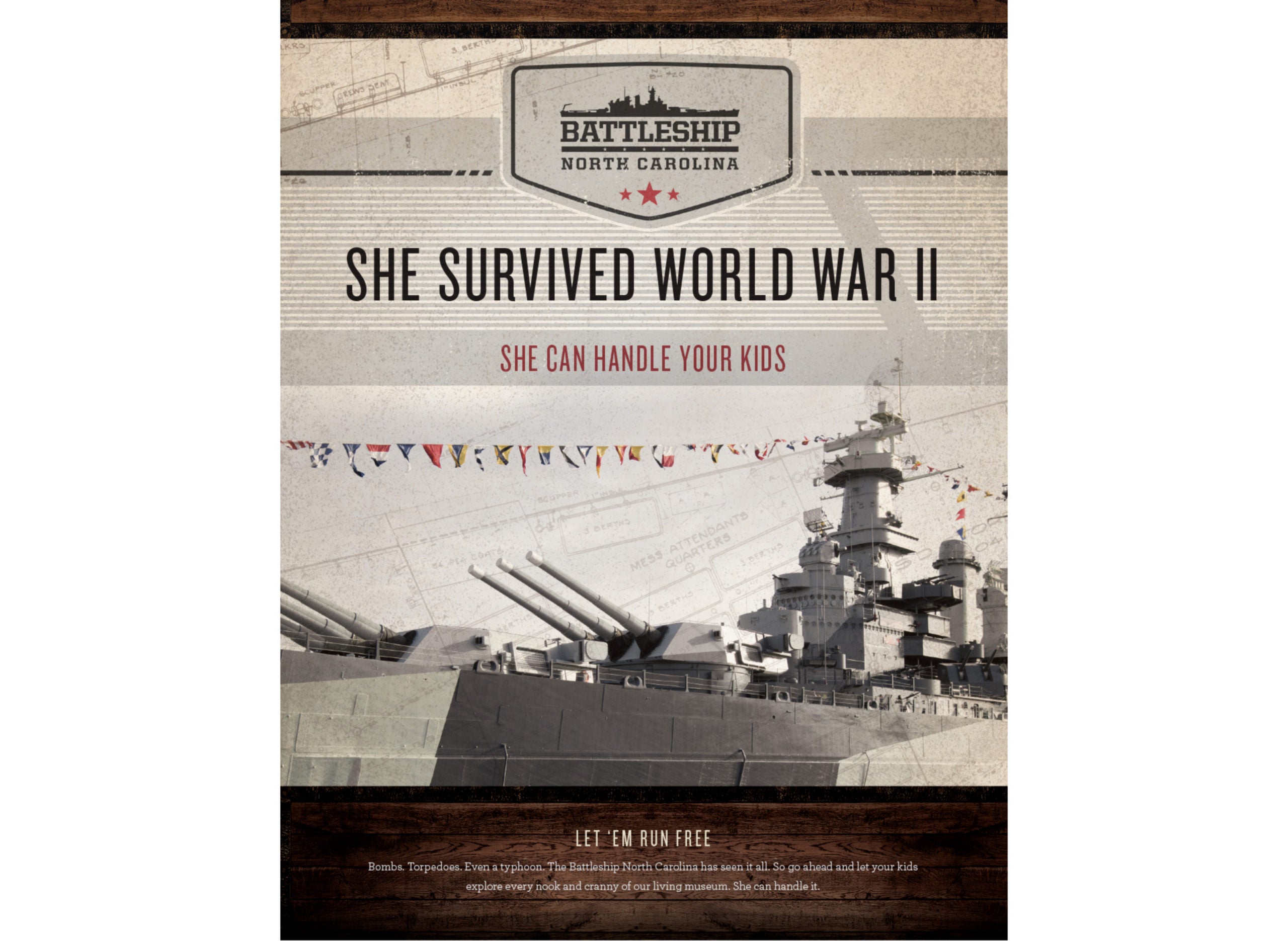 Print design in North Carolina. North Carolina Battleship.