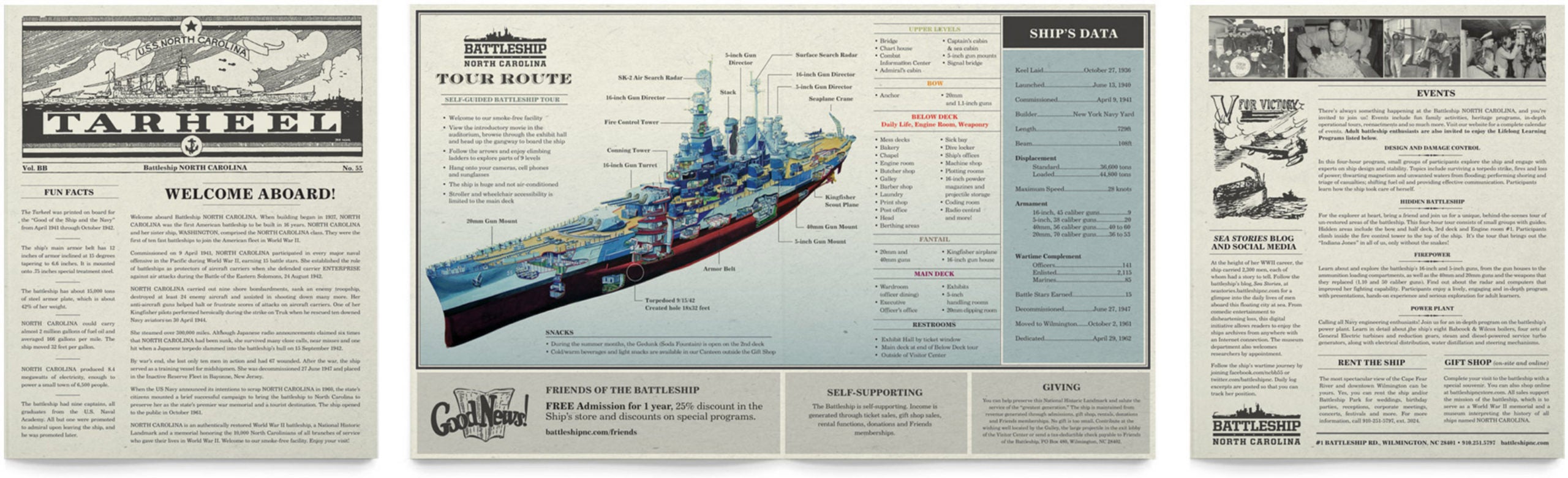Print design in North Carolina. North Carolina Battleship.