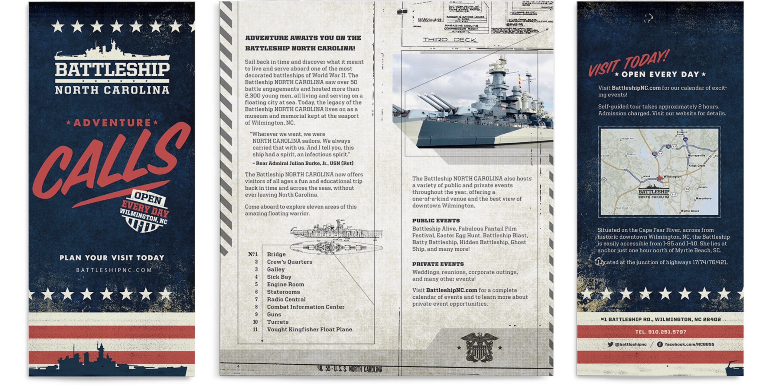 Print design in North Carolina. North Carolina Battleship.