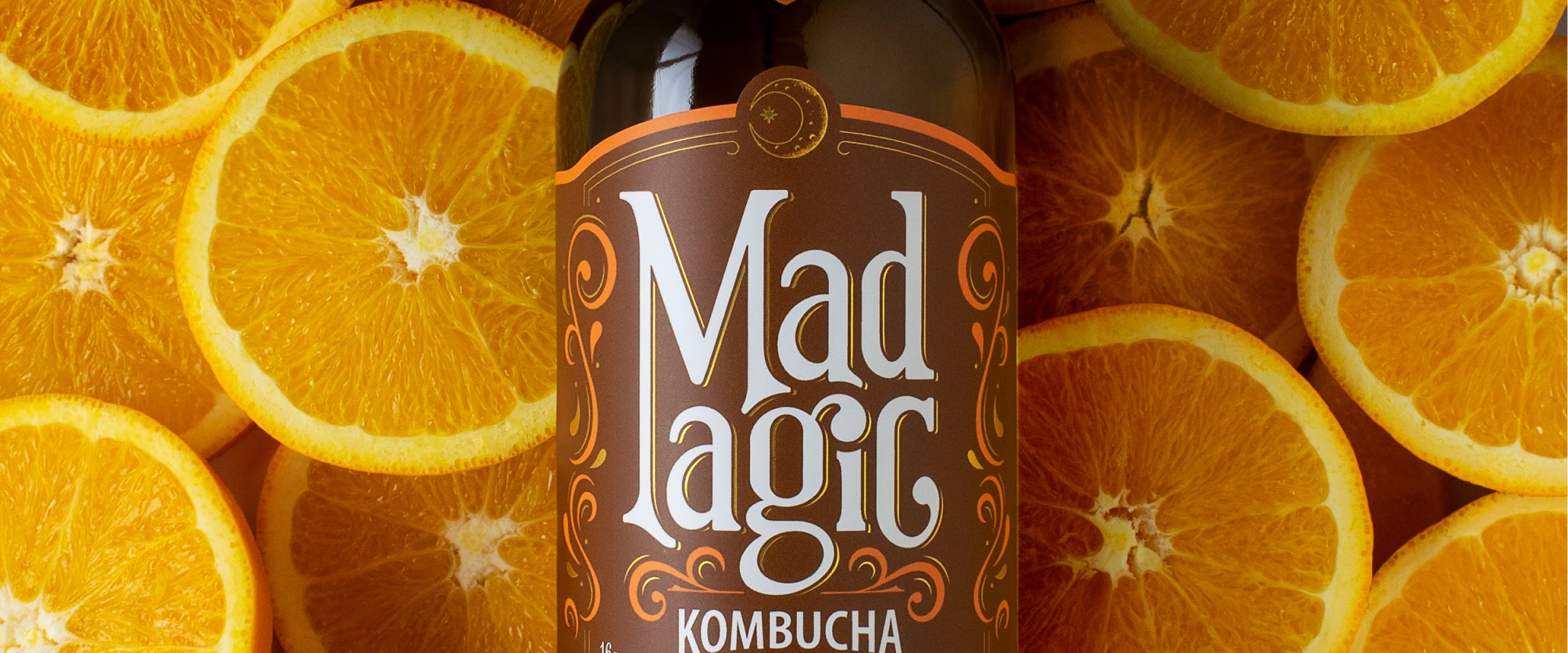 bottle of mad major with orange slices 