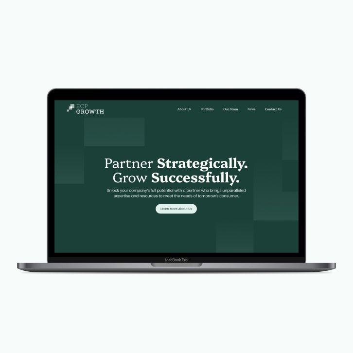 ECP Growth website after changes