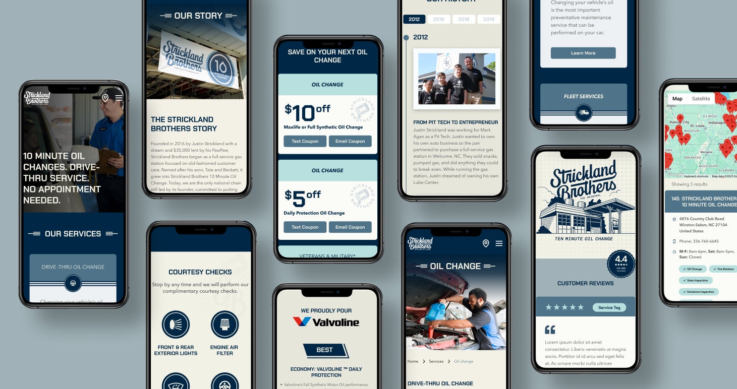 Strickland mobile website design