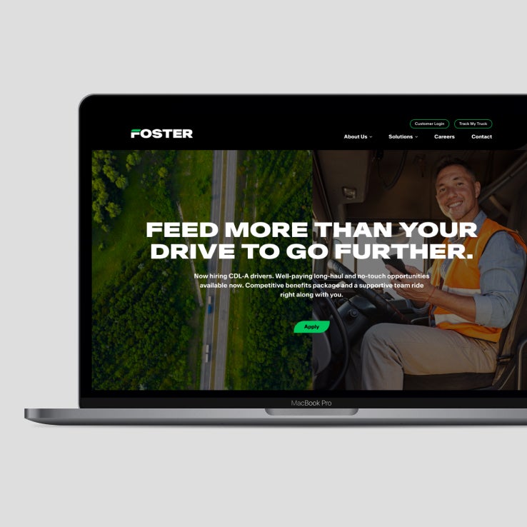 foster food USA website design after changes 