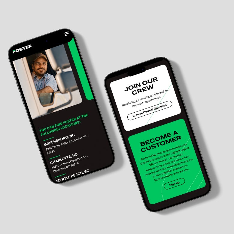 foster food USA website mobile design