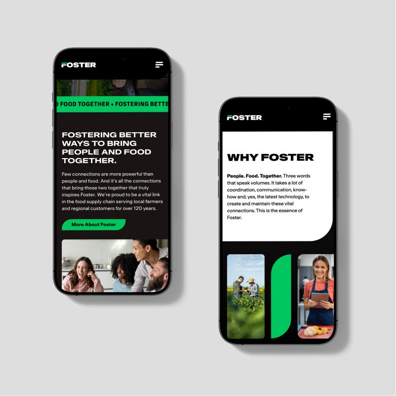 foster food USA website mobile design