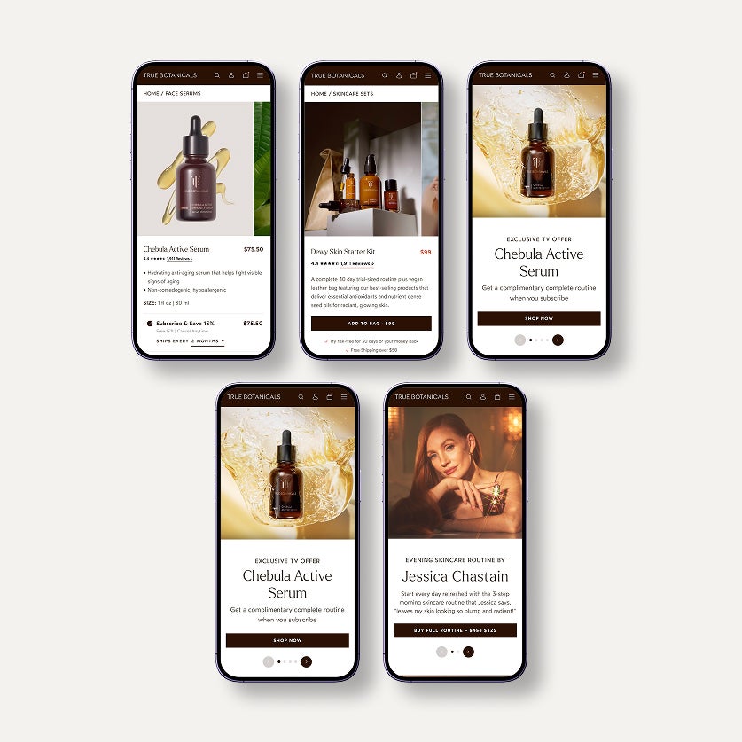 true botanicals mobile website