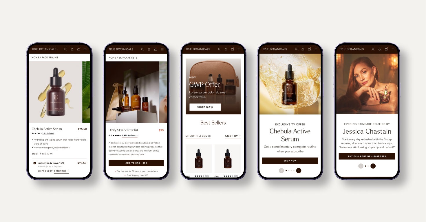 true botanicals mobile website