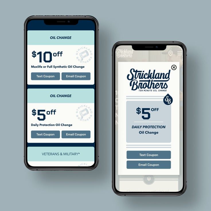 Strickland website on mobile devices