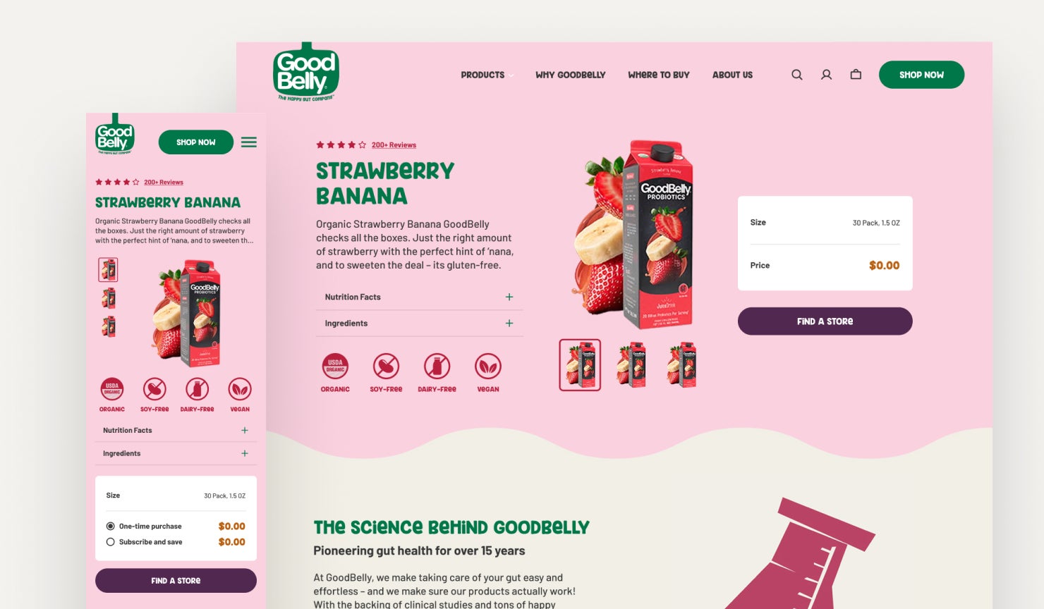 Good Belly mobile website design