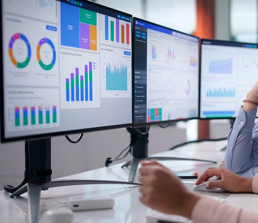 Conversion-let design graphic showcasing multiple analytics charts on a computer screen.